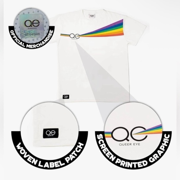 $ 5/$25 Queer Eye for the Straight Guy Unisex Rainbow Prism Tee LGBTQ+ Pride - Picture 3 of 4